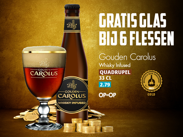 Gouden Carolus gratis glas bij 6 flessen