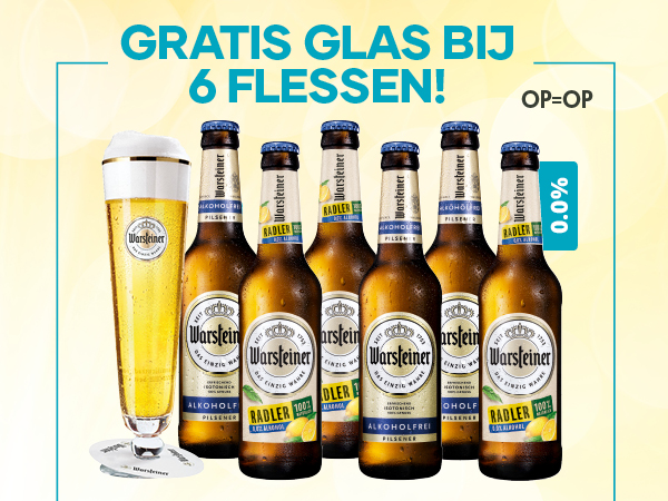 Warsteiner gratis glas bij 6 flessen
