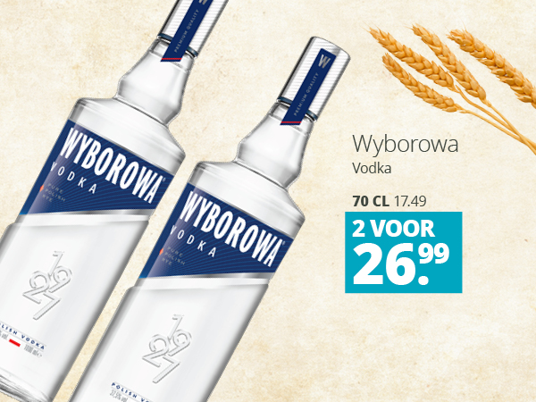 Wyborowa Vodka, 2 voor 26.99