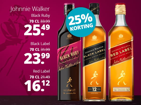 Johnnie Walker 25% korting
