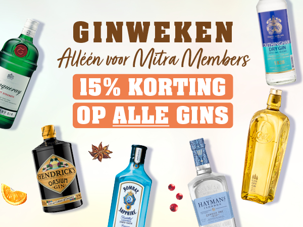 Ginweken 15% kortig op alle gins