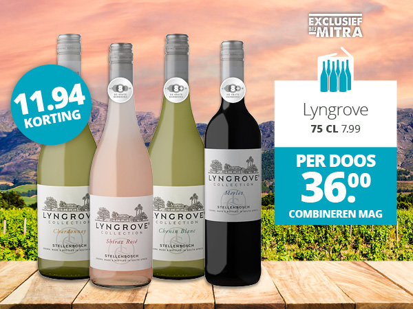 Lyngrove 75 cl per doos 36.00