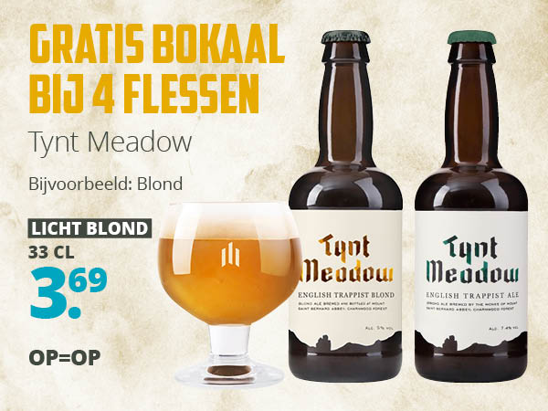 Tynt Meadow gratis bokaal bij 4 flessen