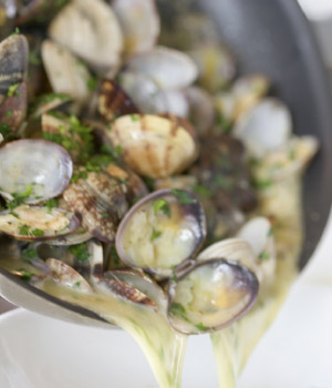 Gebakken vongole met tijm en rozemarijn