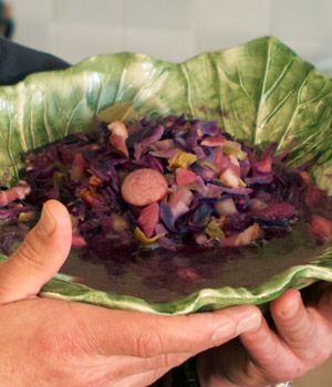 St. Christoffel rodekoolsoep bereid met St. Christoffel Nobel