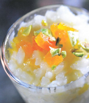 Rijstpudding met abrikozen en pistachenootjes