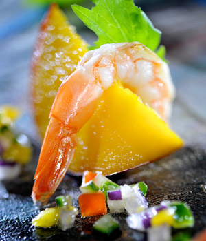 Garnalen met mangosalsa 