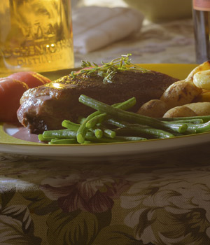 Eend met een saus van port