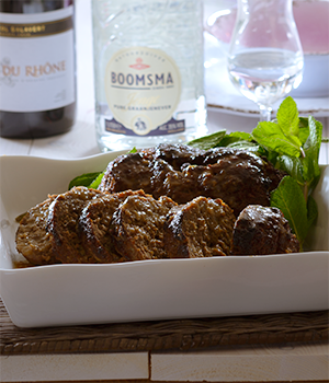 Gehaktrol  met Dijon mosterd en honing 