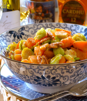 Geglaceerde pompoen met spruiten