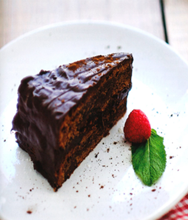 Chocoladetaart met pure chocolade