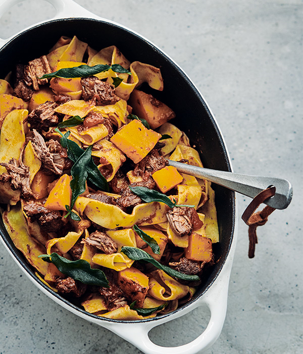 Ragù met rundvlees en pompoen 