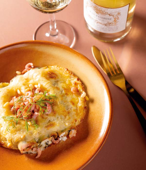 Canneloni met warmgerookte zalm en Hollandse garnaaltjes 