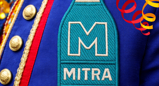 Mitra strijkembleem