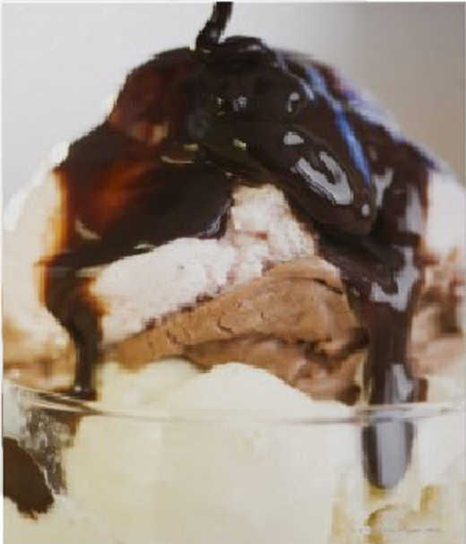 Toffee-notensaus met chocolade ijs