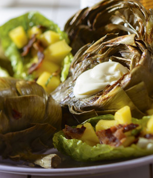 Artisjok met  limoen mayo