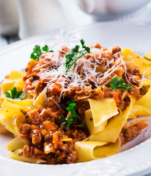Pappardelle met ragu 