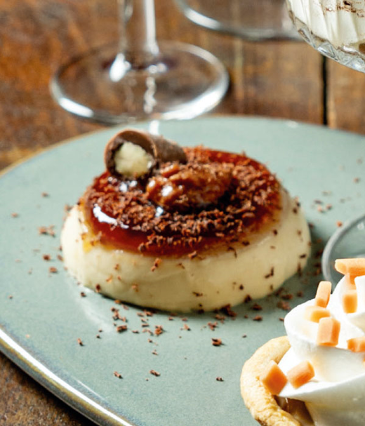 Koffie panna cotta met koffiegelei 