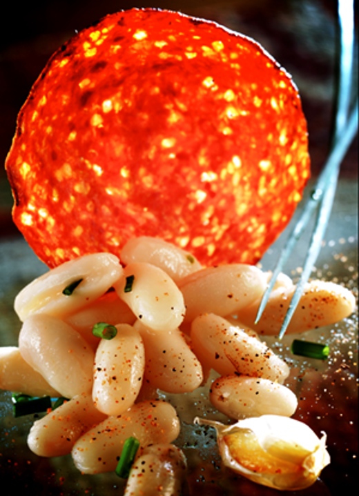 Witte bonen met chorizo en knoflook