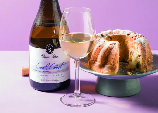 Notencake met  witte wijn 