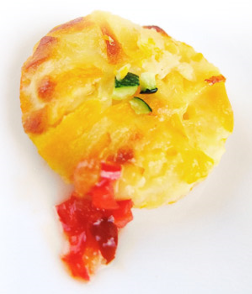 Aardappel- en ­pompoenkoekjes met rode paprikasaus