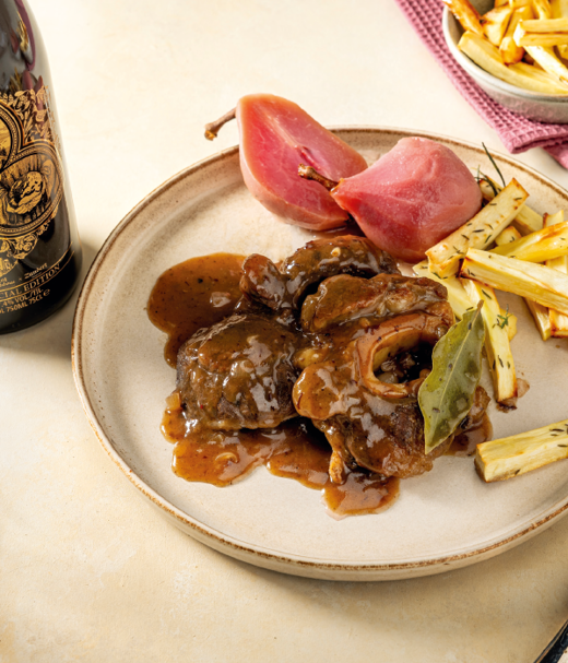 Kalfs Ossobuco Gestoofd in Three Rules of Authentic Trappist 