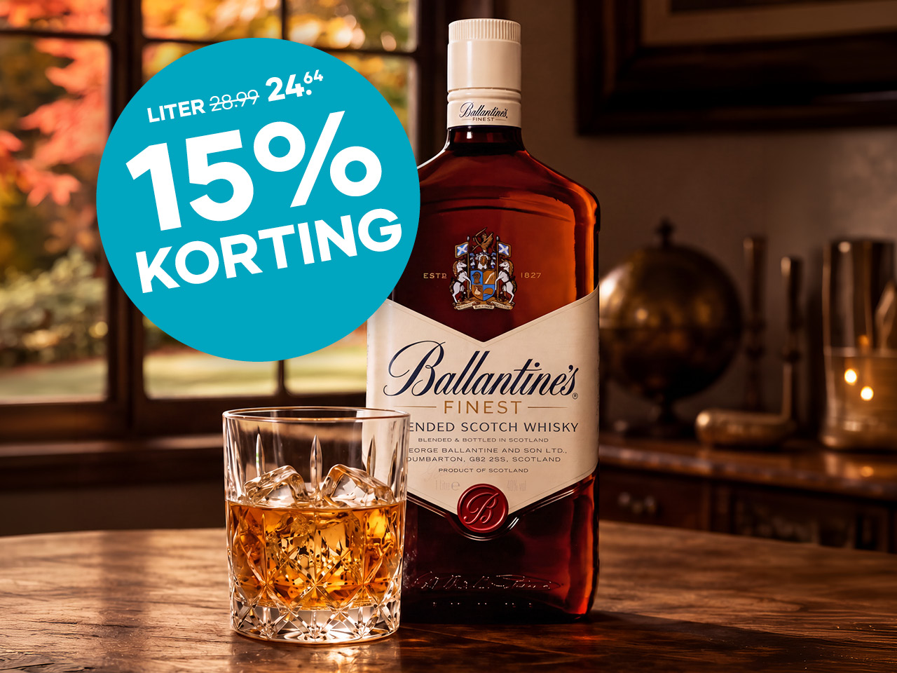 Ballantines met 15% korting