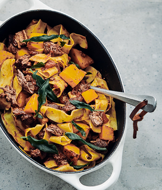 Ragù met rundvlees en pompoen 