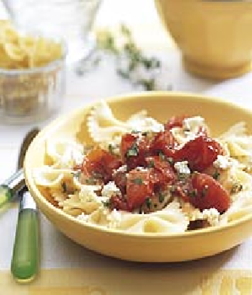 Kruidige pasta met geitenkaas