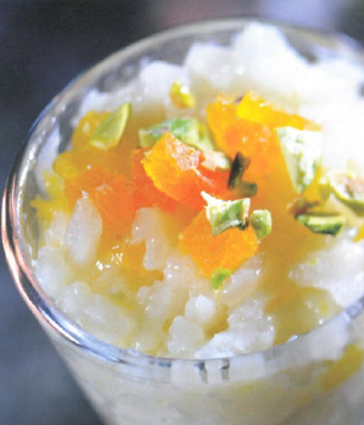 Rijstpudding met abrikozen en pistachenootjes