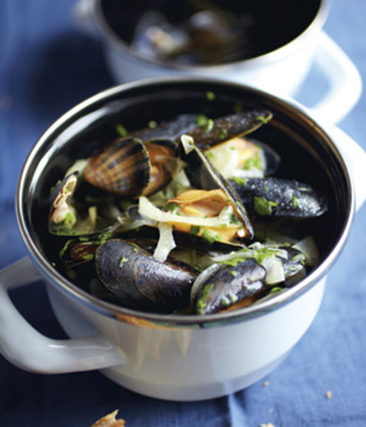 Moules marinières Mosselen met witte wijn