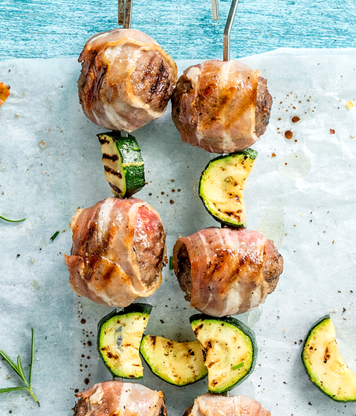 Gehaktspies met  spek en courgette