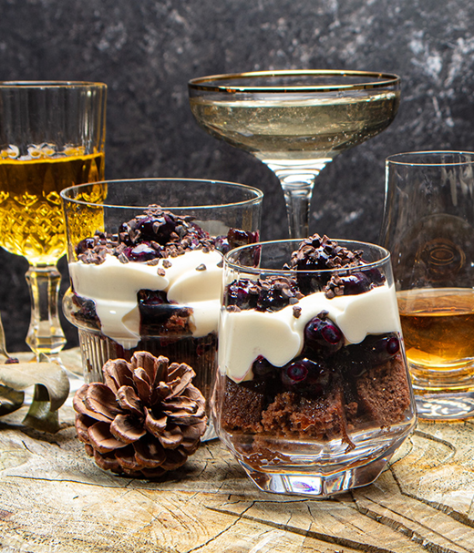 Wilde bosbessen trifle 