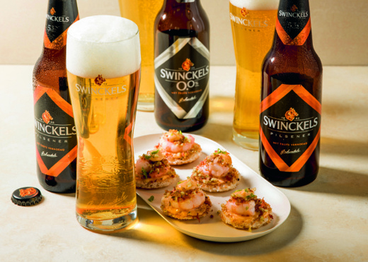 Toast met sriracha mayo en scampi met pancetta-limoenkruim 