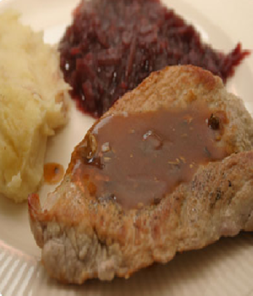 Gepaneerde schnitzel met kruidenbitter jus