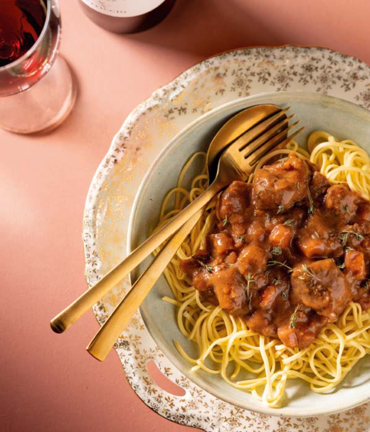 Spaghetti met wildzwijnragout 